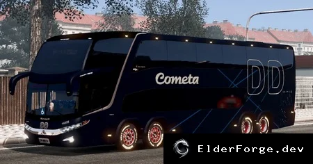 Обложка мода: Euro Truck Simulator 2 — автобус Marcopolo G7 DD 1800 8x2 в кабине Scania