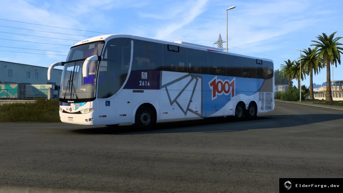 Обложка мода: Euro Truck Simulator 2 – автобус Marcopolo Paradiso G6 1200 на шасси Scania K124 (ETS2 1.43)