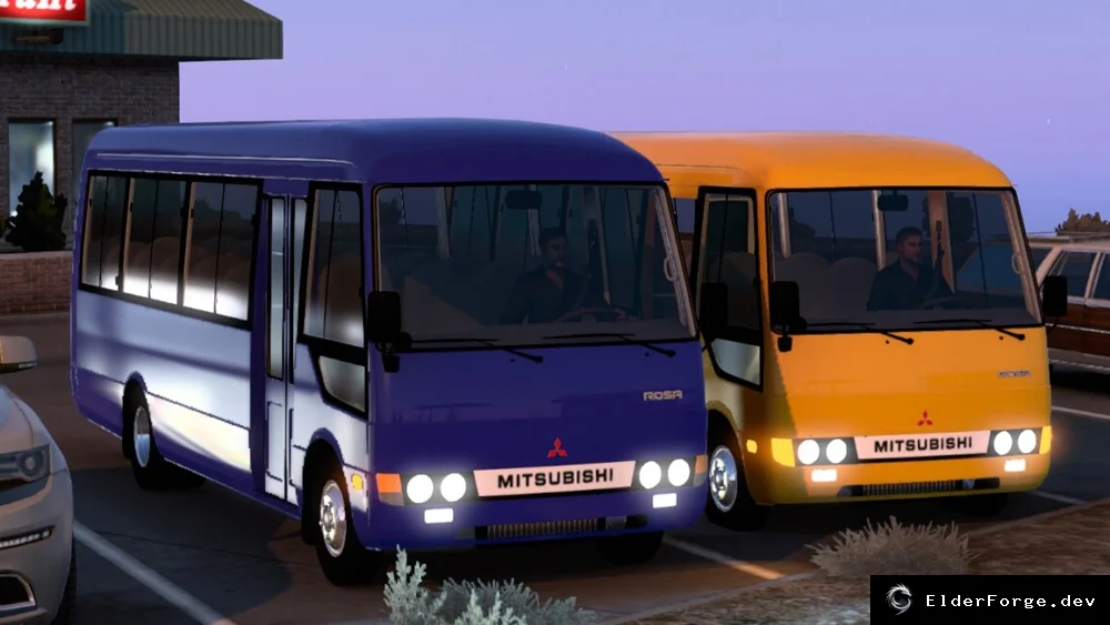 Обложка мода: Euro Truck Simulator 2 – автобус Mitsubishi Rosa (версия 1.44)