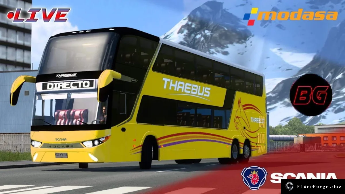 Обложка мода: Euro Truck Simulator 2 — Автобус Modasa Zeus 3 6X2 для версии 1.41 (ETS2)
