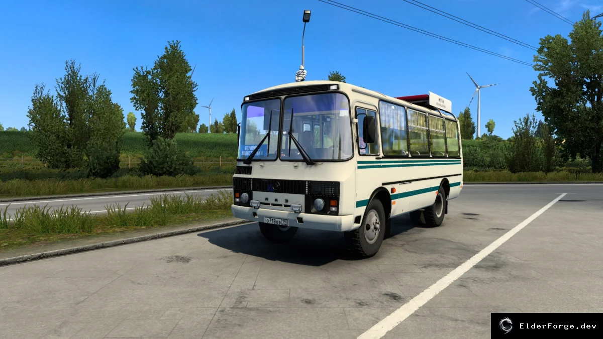 Обложка мода: Euro Truck Simulator 2 — автобус ПАЗ 3205 (версии 1.46‑1.53)