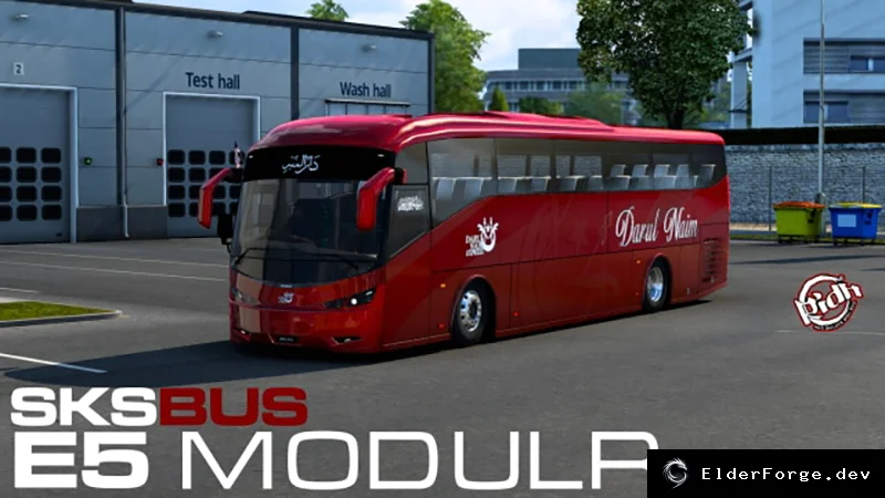 Обложка мода: Euro Truck Simulator 2 – автобус SKSBUS E5 с уникальными звуками и тюнингом