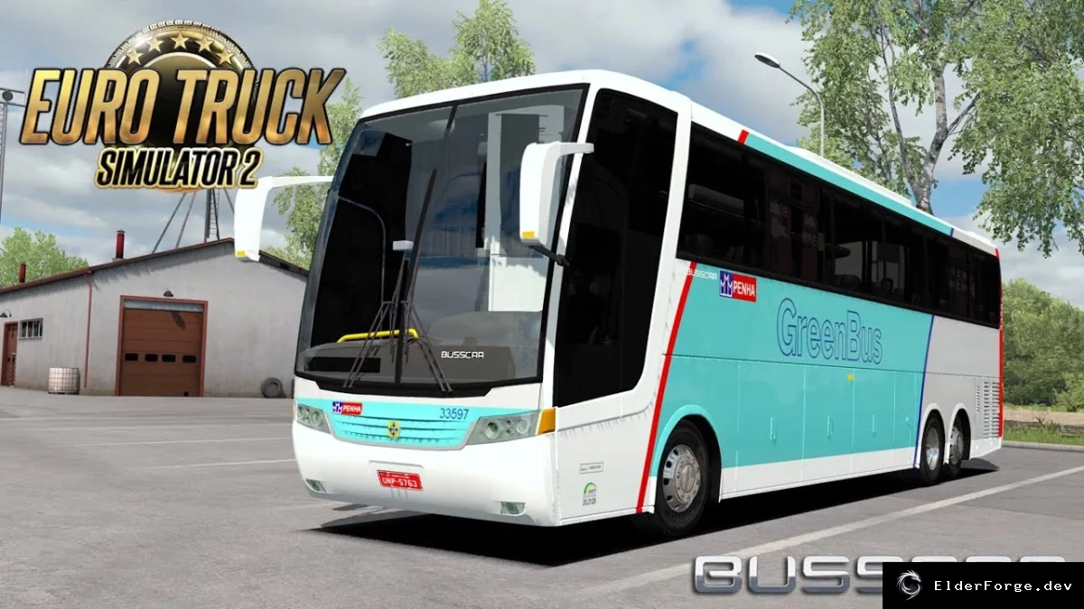 Обложка мода: Euro Truck Simulator 2 – Автобусы Busscar Vissta Buss Hi и Jumbuss 360 (мод для версии 1.43.x)