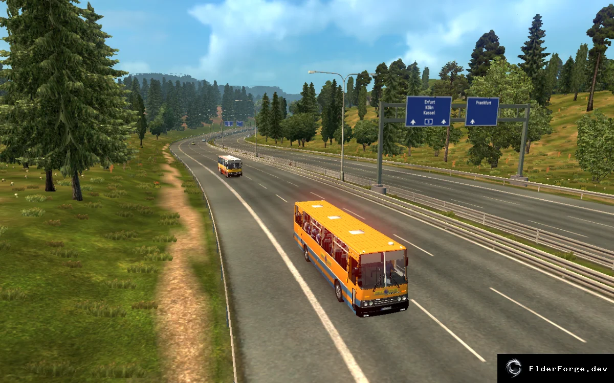 Обложка мода: Euro Truck Simulator 2 — автобусы Икарус 255 и 260 в трафике