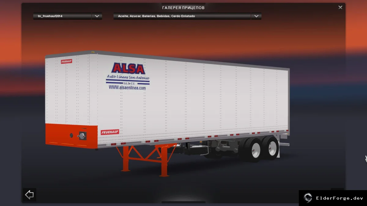 Обложка мода: Euro Truck Simulator 2 – автономный двухосный прицеп Fruehauf 2014