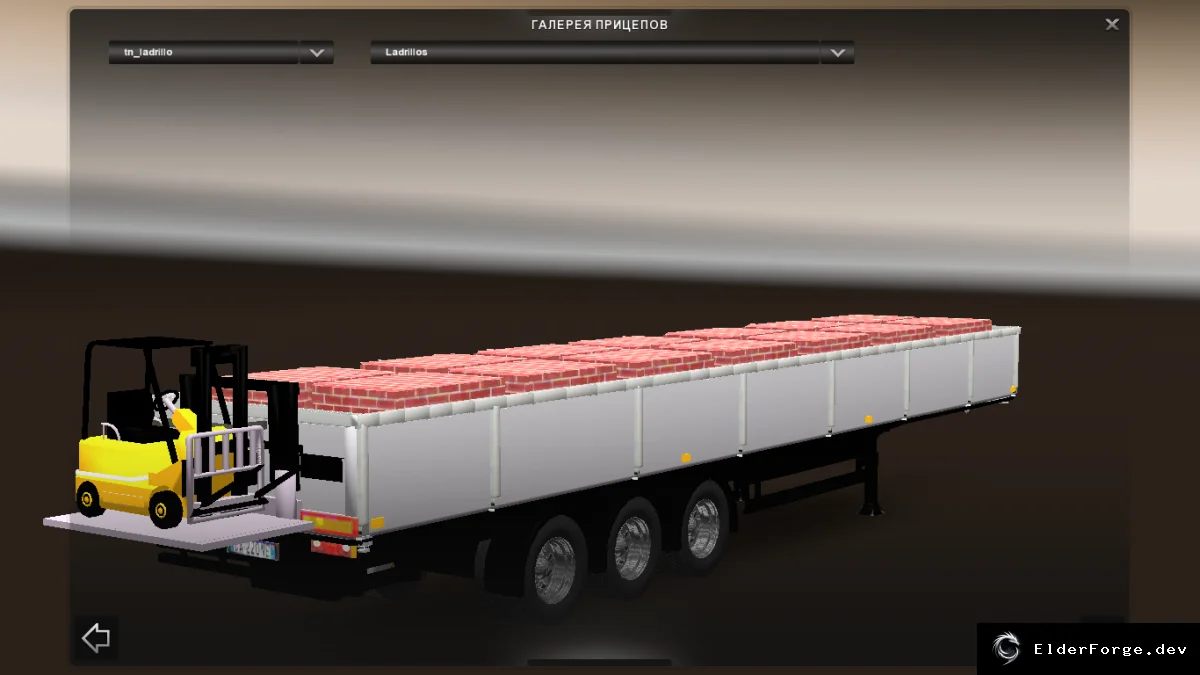 Обложка мода: Euro Truck Simulator 2 – автономный кирпичный прицеп (конверт из ETS1)