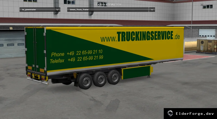 Обложка мода: Euro Truck Simulator 2 – автономный прицеп "Trucking Service" для полной свободы