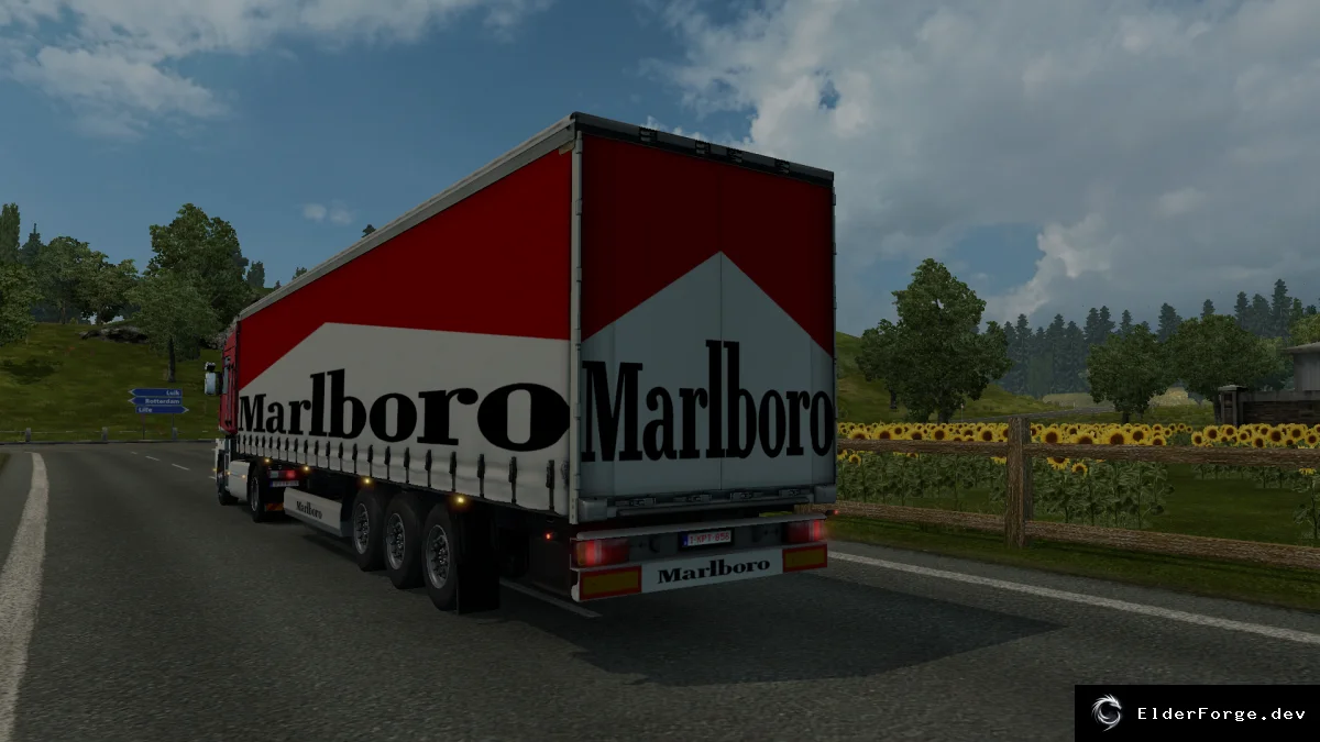 Обложка мода: Euro Truck Simulator 2 – автономный трейлер Marlboro от KRONE Profiliner