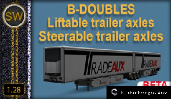Обложка мода: Euro Truck Simulator 2 – B-DOUBLES Fridge Trailer (SW MODS) v1.28x