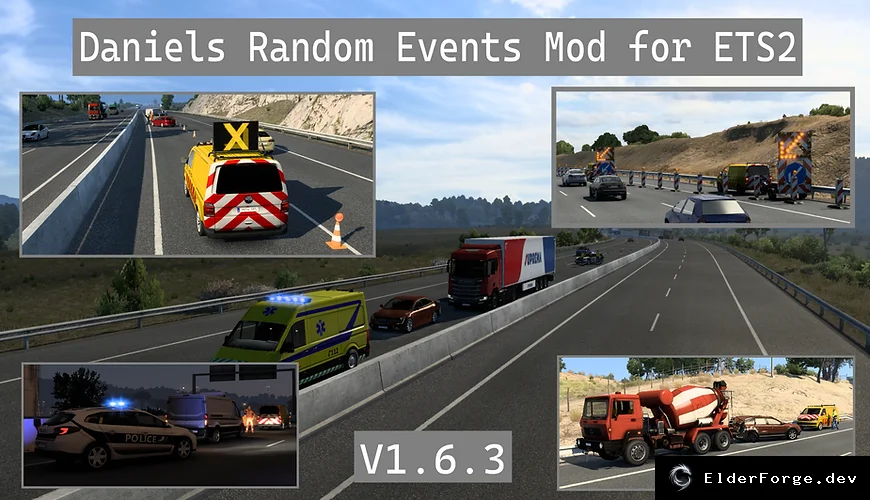 Обложка мода: Euro Truck Simulator 2 — более 450 новых случайных событий (v1.6.3)