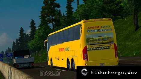 Обложка мода: Euro Truck Simulator 2 – Чехия: мод студенческого автобусного сервиса с пассажирами (FINAL)