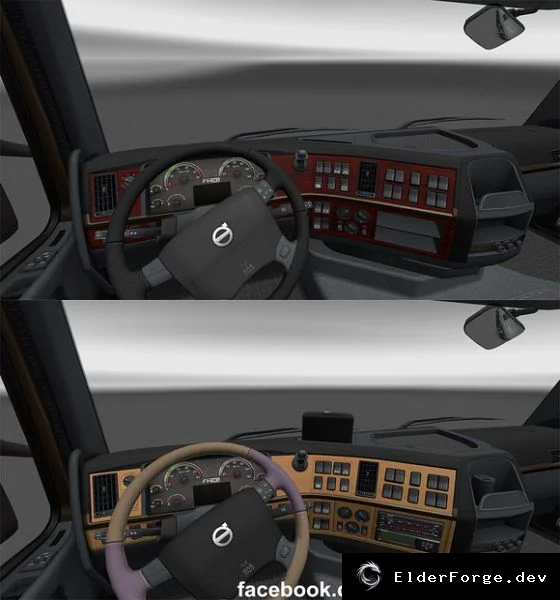 Обложка мода: Euro Truck Simulator 2 – Деревянная приборная панель для Volvo 2009