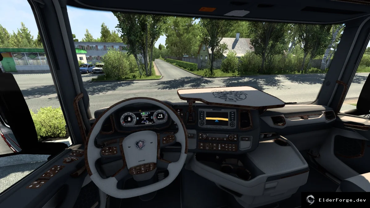 Обложка мода: Euro Truck Simulator 2 – Деревянный интерьер для Scania 2016 (версии 1.43.x)