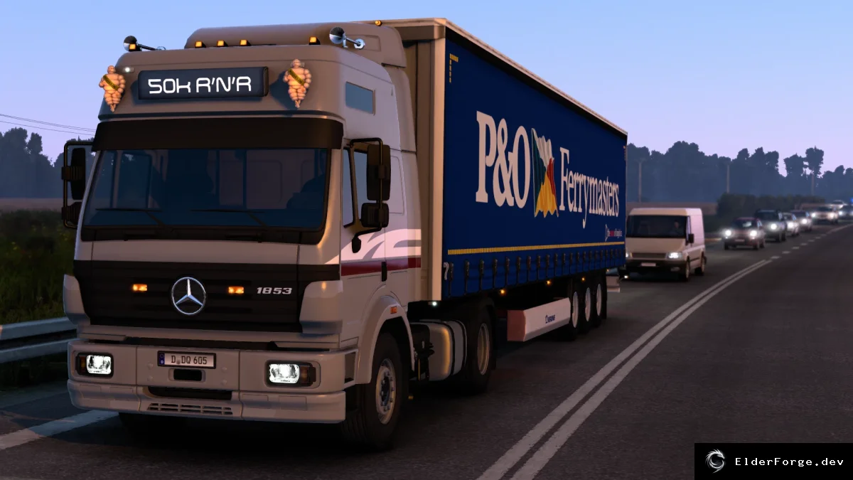 Обложка мода: Euro Truck Simulator 2 – Дополнительные слоты светотехники для Mercedes‑Benz SK (1.43.x)