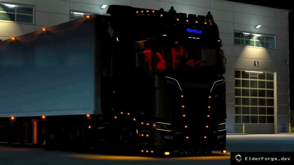 Обложка мода: Euro Truck Simulator 2 – дополнительные слоты светотехники для Scania S 2016 (1.42.x)