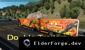 Обложка мода: Euro Truck Simulator 2 – Дублирующие прицепы в трафике (версия 1.53)