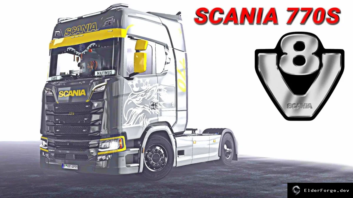 Обложка мода: Euro Truck Simulator 2: Двигатель Scania 770 HP – мощный апгрейд для версии 1.49