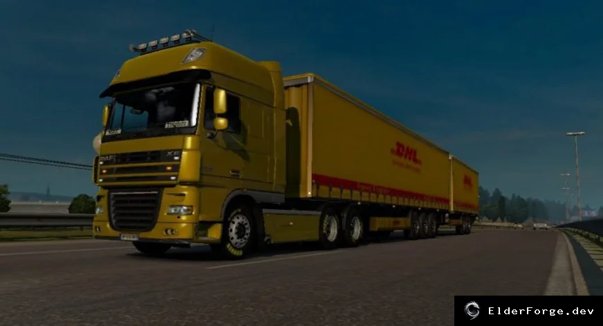Обложка мода: Euro Truck Simulator 2 — двойной прицеп DHL Express (замена BCP)