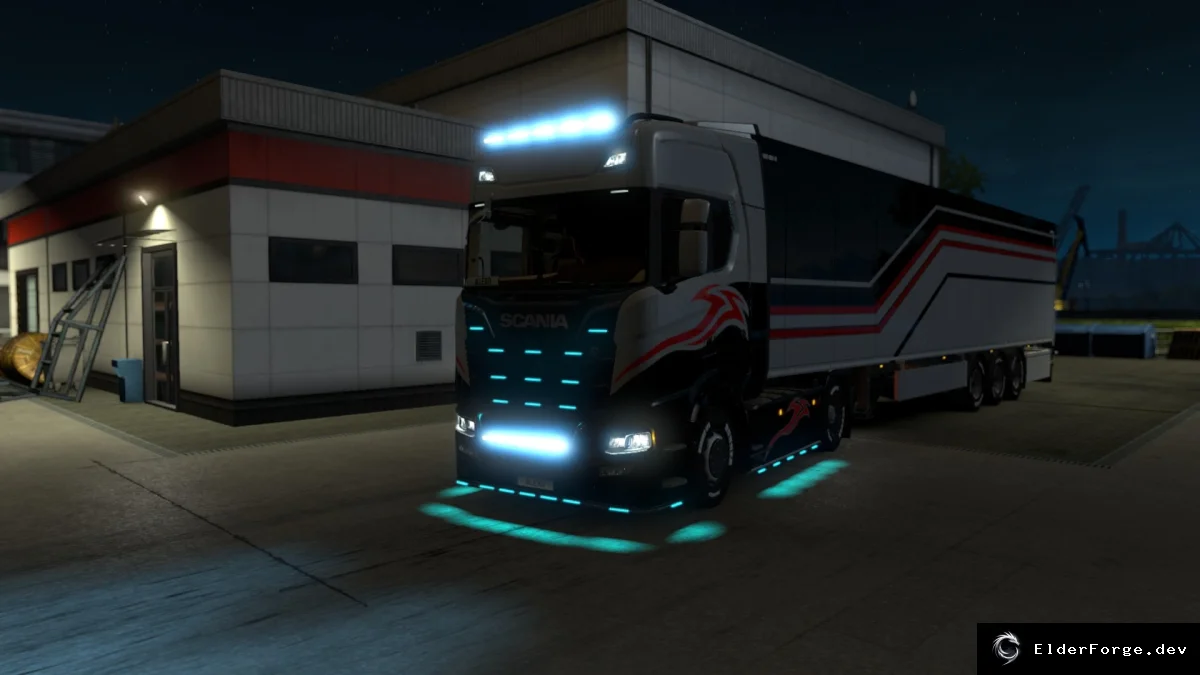Обложка мода: Euro Truck Simulator 2: Фары 10000K и новые световые эффекты для грузовиков