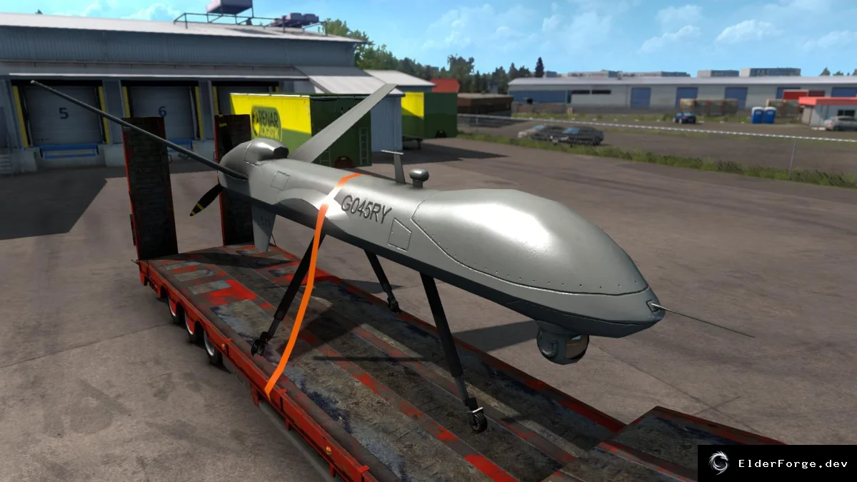 Обложка мода: Euro Truck Simulator 2 – Груз «MQ‑9 Reaper UAV» v1.0 (ETS2 1.38.x)
