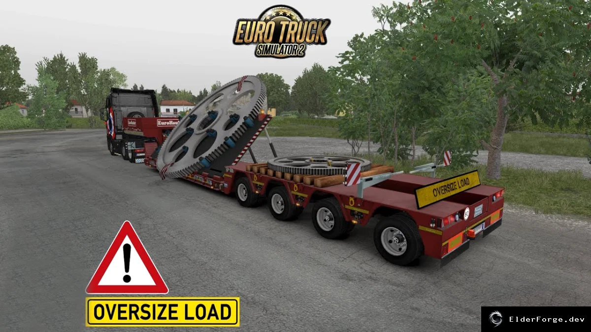 Обложка мода: Euro Truck Simulator 2 – Груз «Огромная шестерня», 39 тонн, патч 1.58