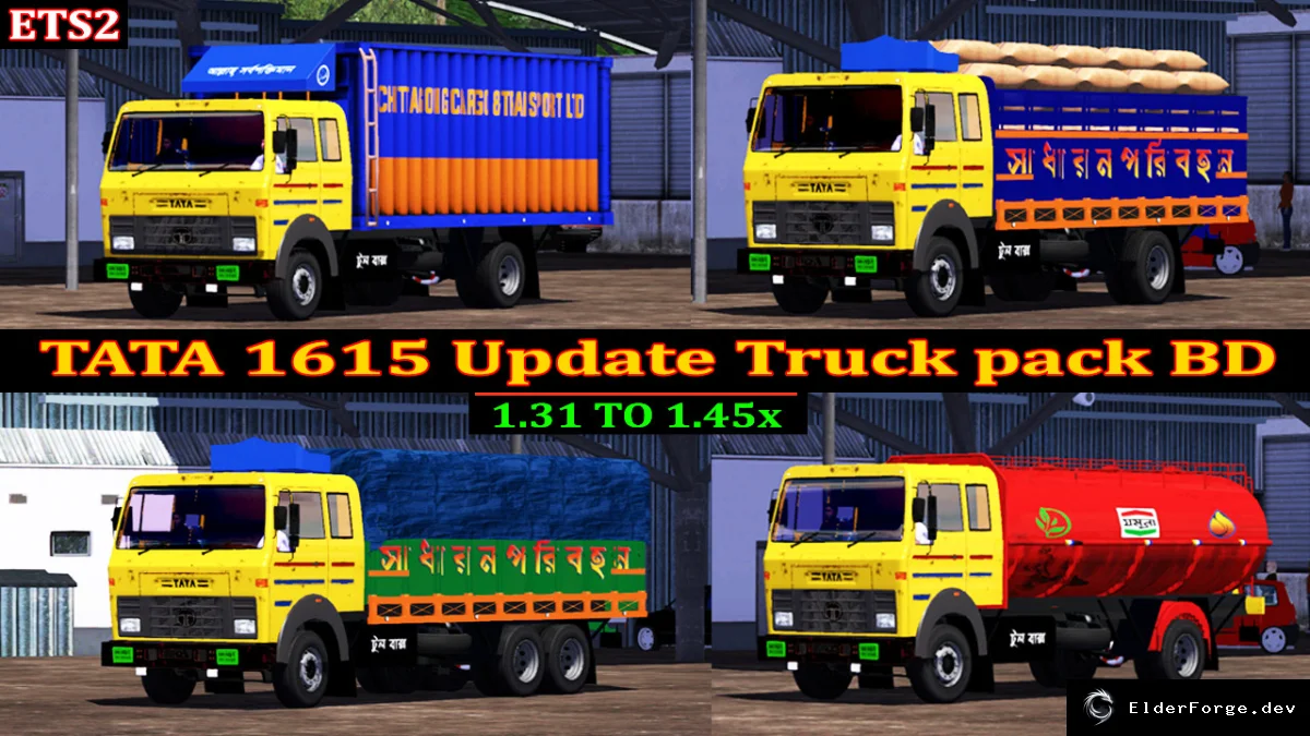 Обложка мода: Euro Truck Simulator 2 – грузовик TATA 1615 с полным набором модификаций