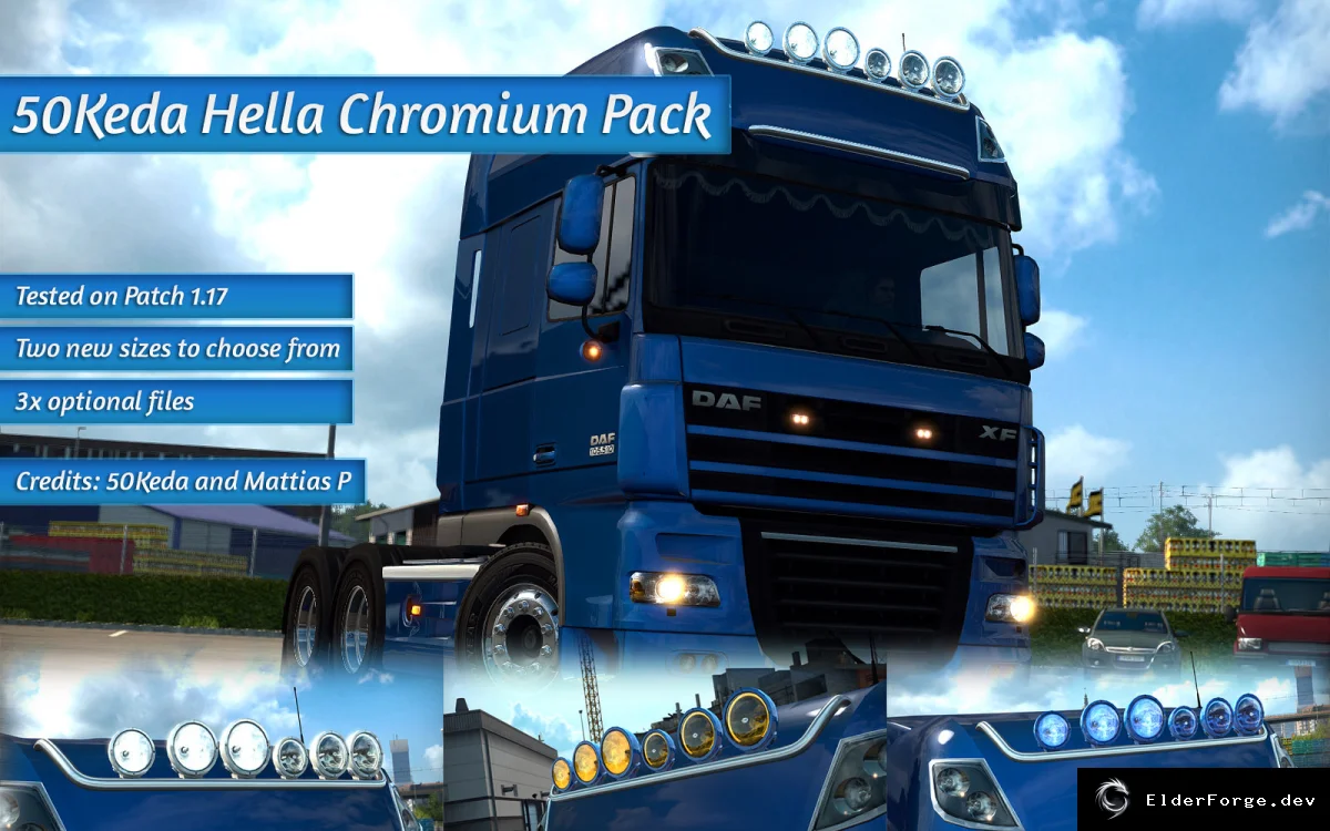Обложка мода: Euro Truck Simulator 2 – Hella Chromium Light Pack от 50Keda