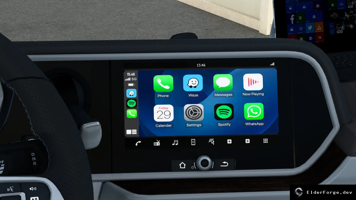 Обложка мода: Euro Truck Simulator 2 – имитация Apple CarPlay для DAF 2021 (v1.0.3)