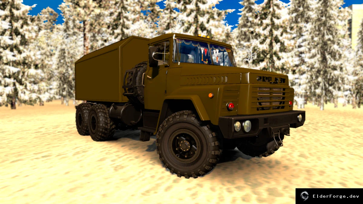 Обложка мода: Euro Truck Simulator 2 – Камаз Краз 260 с новым интерьером и аксессуарами