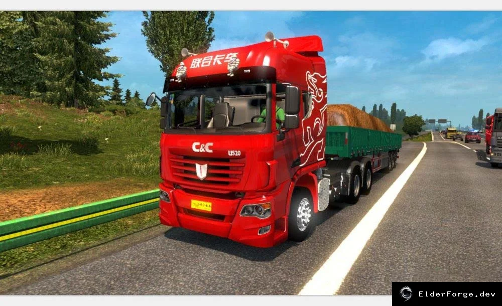 Обложка мода: Euro Truck Simulator 2 – Китайский грузовик C&amp;C U520 с уникальными звуками и анимациями