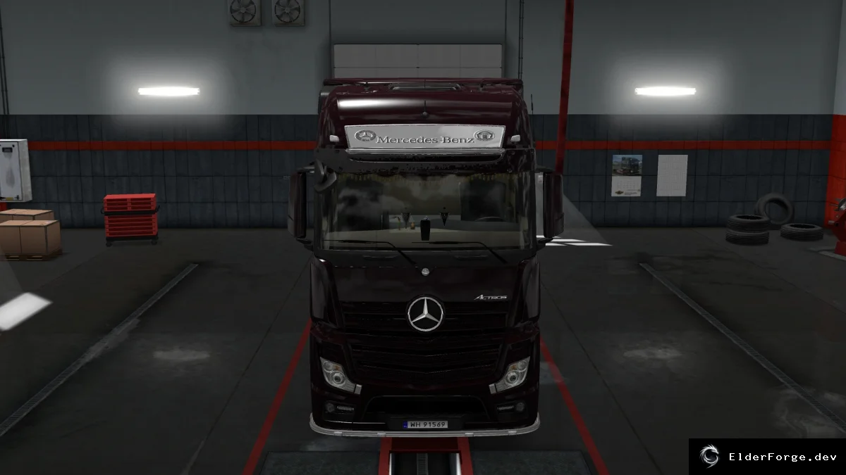 Обложка мода: Euro Truck Simulator 2 – Лайтбокс и солнцезащитные козырьки для Mercedes‑Benz MP4
