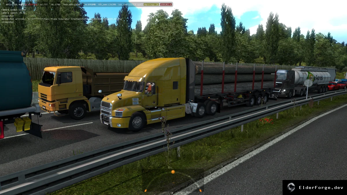 Обложка мода: Euro Truck Simulator 2 – Mack Anthem в трафик Европы (ETS2 1.35.x)