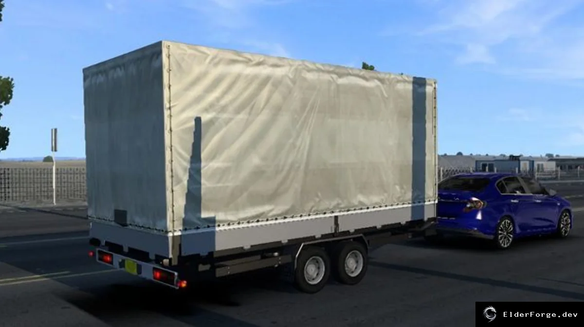 Обложка мода: Euro Truck Simulator 2 – Мини‑трейлер для легковых авто (версия 1.47)