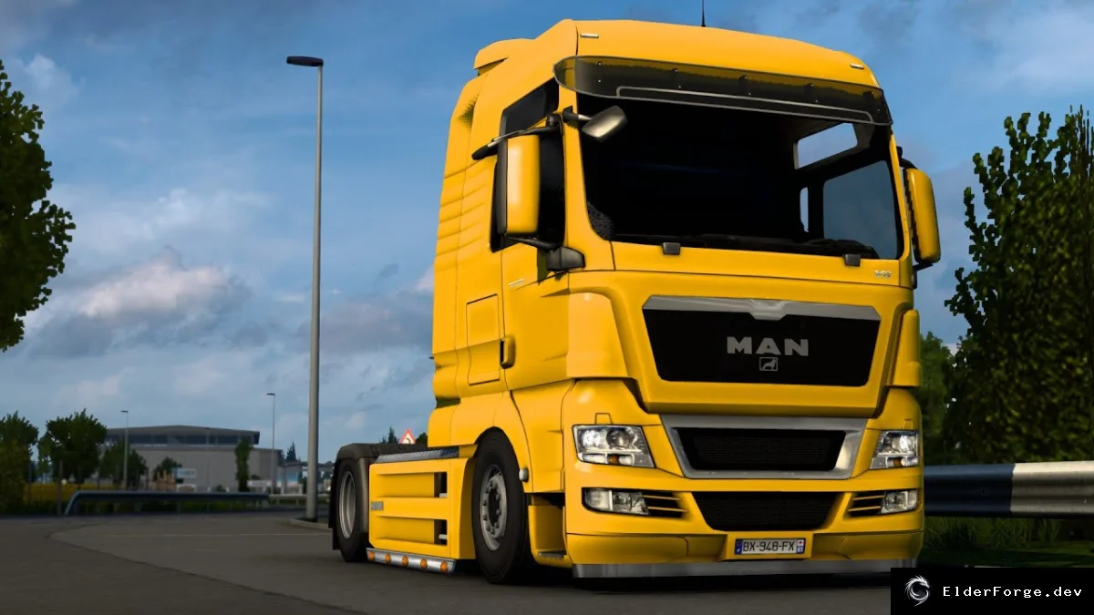 Обложка мода: Euro Truck Simulator 2 — Низкое шасси Man Tgx v1.1 (поддержка 1.41‑1.42)