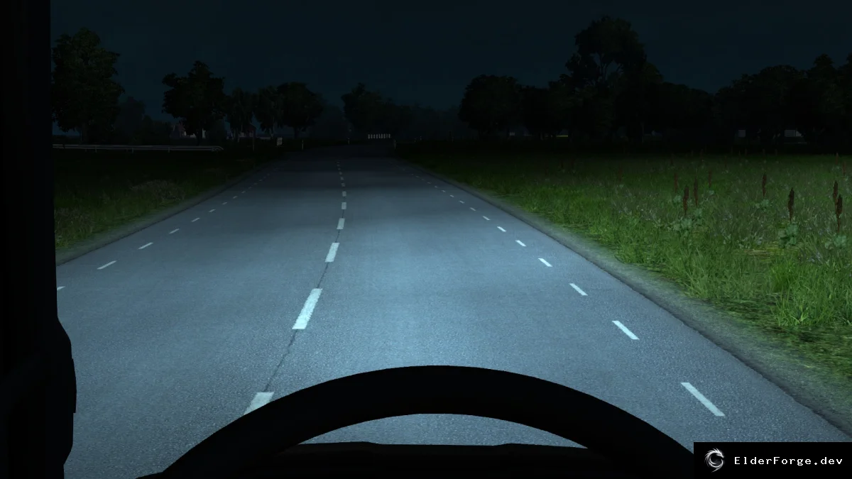 Обложка мода: Euro Truck Simulator 2 – новые ледяные фары 8000K Ice Blue для Scania 2016, Volvo 2012 и DAF…