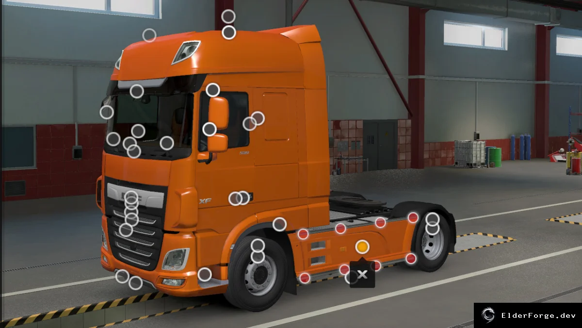 Обложка мода: Euro Truck Simulator 2: новые слоты светотехники для боковых юбок DAF Euro 6 (ETS2 1.44)
