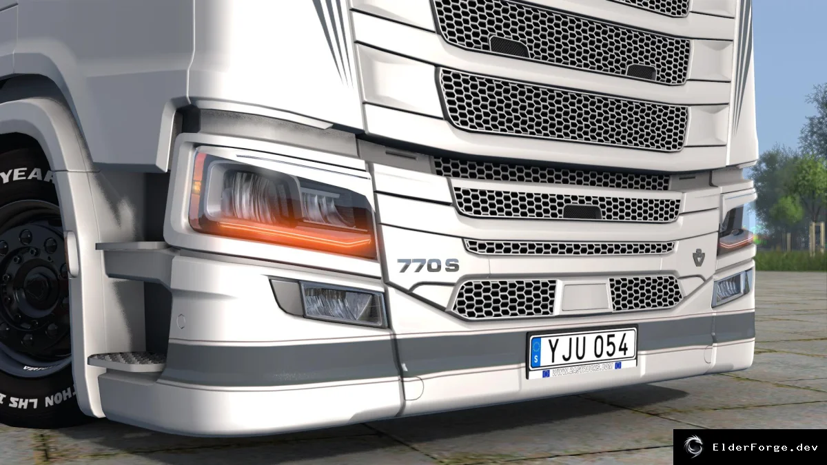 Обложка мода: Euro Truck Simulator 2: новый двигатель Scania 770S с уникальными значками