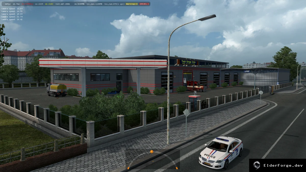 Обложка мода: Euro Truck Simulator 2 – Новый гараж «Старый Европейский» с анимированными воротами и ярким…