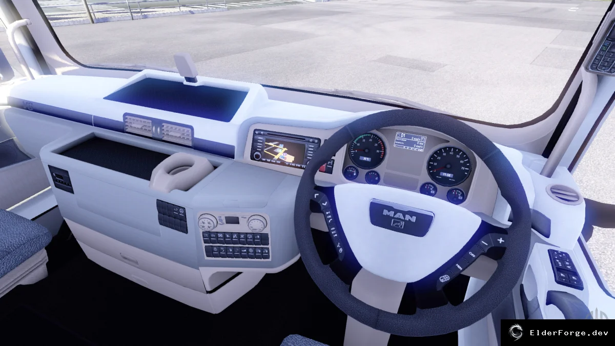 Обложка мода: Euro Truck Simulator 2 – новый интерьер кабины MAN для тягачей
