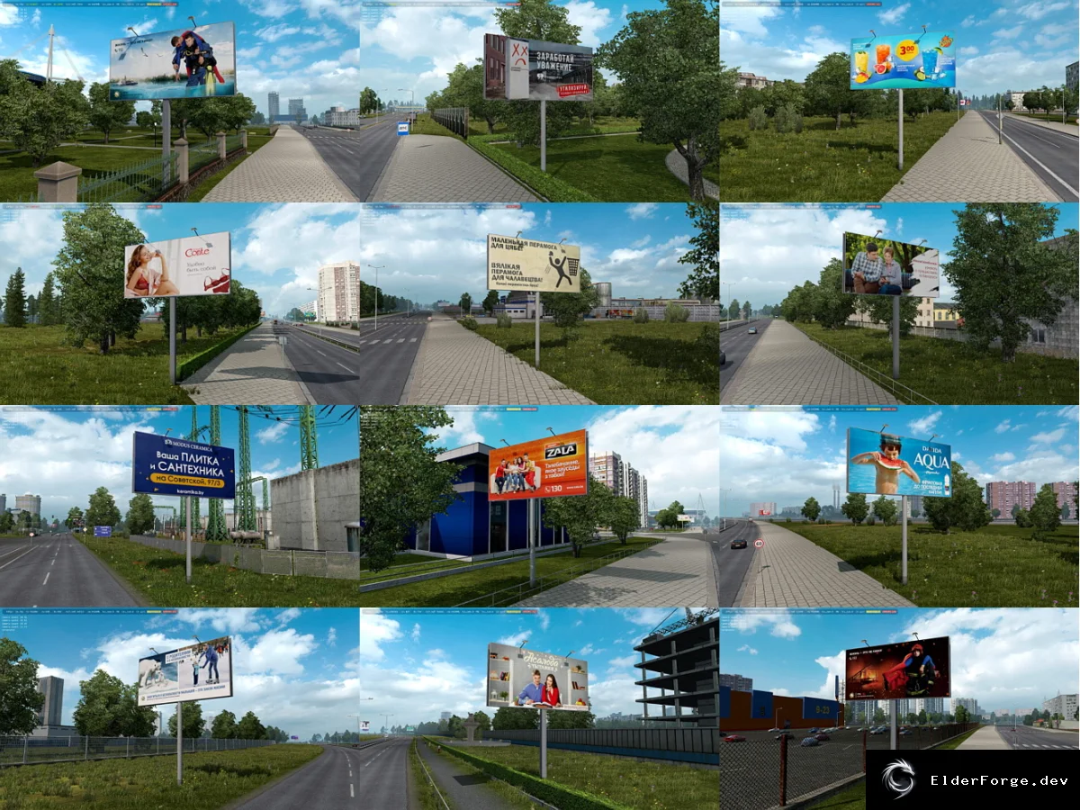 Обложка мода: Euro Truck Simulator 2 – Обновление билбордов в Беларуси (Rusmap v2.1)