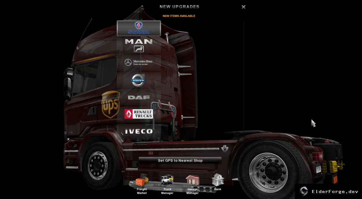 Обложка мода: Euro Truck Simulator 2 – обновлённый стиль меню v4