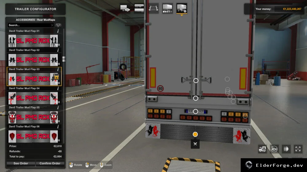 Обложка мода: Euro Truck Simulator 2 – Пак брызговиков Devil для прицепов (8 вариантов)