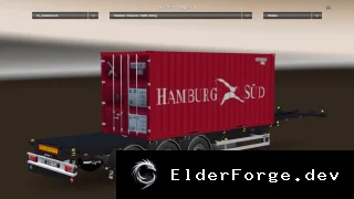 Обложка мода: Euro Truck Simulator 2 – Пакет автономных контейнерных прицепов «Semi Container Ships»