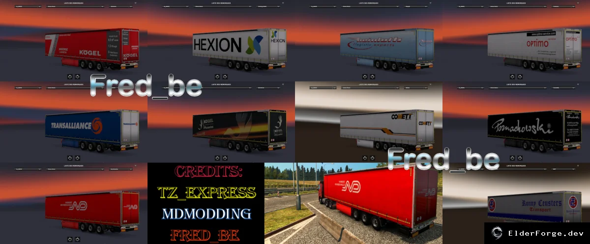 Обложка мода: Euro Truck Simulator 2 – Пакет автономных прицепов Kogel Maxx (ETS2)