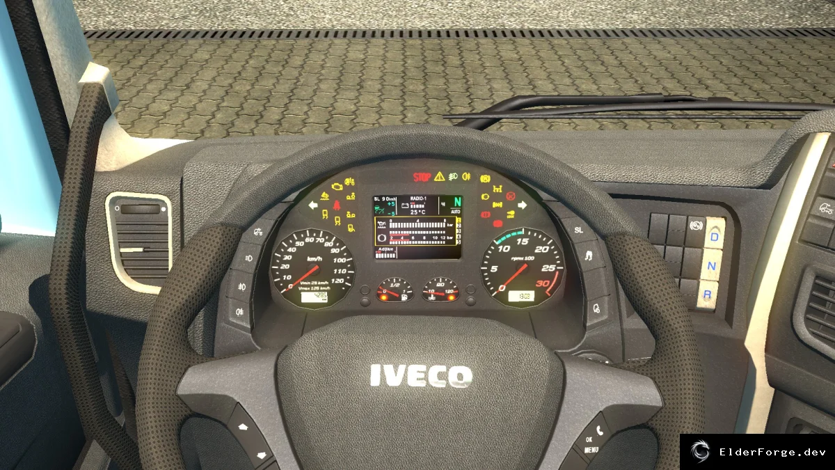 Обложка мода: Euro Truck Simulator 2: панель приборов Iveco XP + темный интерьер для Iveco Hi‑Way