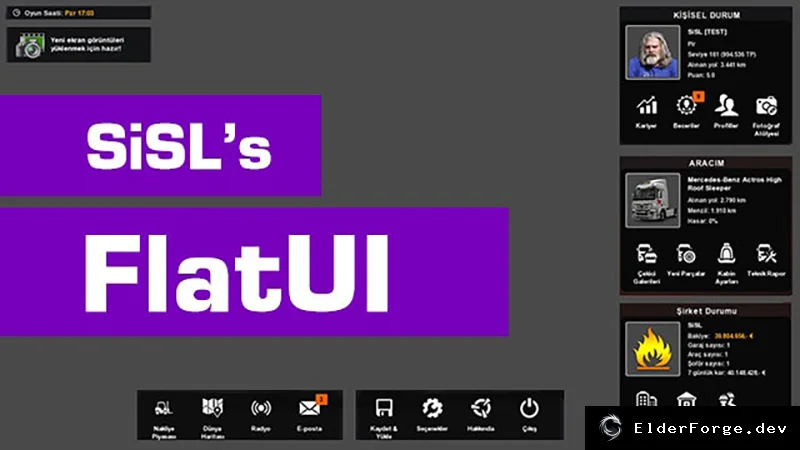 Euro Truck Simulator 2 – Переработанный UI Sisl Flat UI (v1.49)