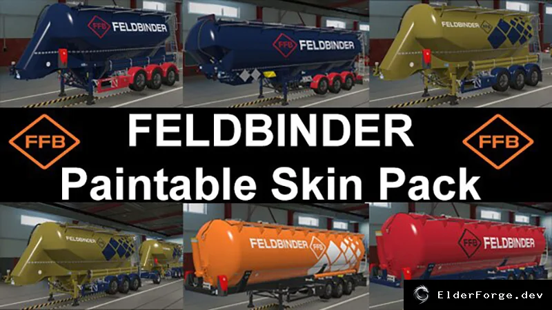 Обложка мода: Euro Truck Simulator 2: Персонализируемые фирменные скины прицепов Feldbinder (v1.46)