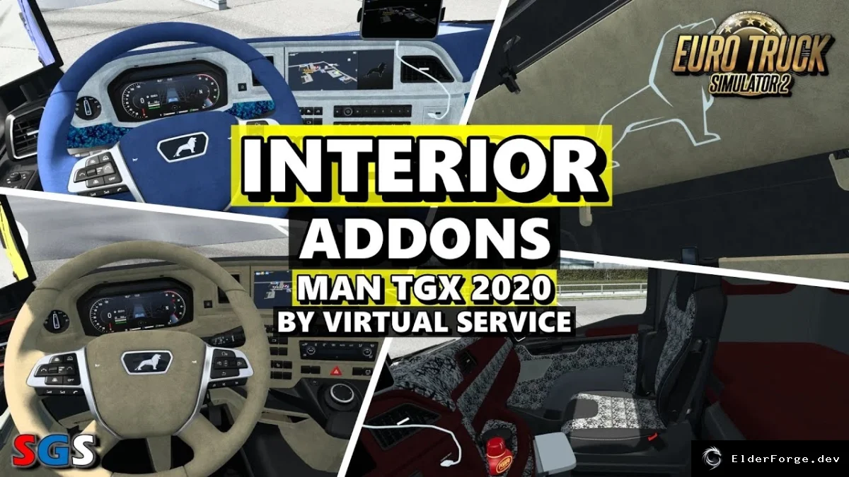 Обложка мода: Euro Truck Simulator 2: Полный интерьер‑аддон для MAN TGX 2020 (v1.5)