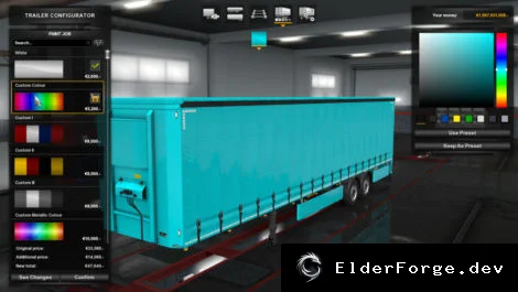 Обложка мода: Euro Truck Simulator 2 — Пользовательские краски для прицепов (v1.32)
