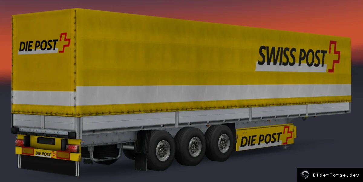 Обложка мода: Euro Truck Simulator 2 – Postal Trailer Pack 2.0: 7 Прицепов от Почтовых Служб